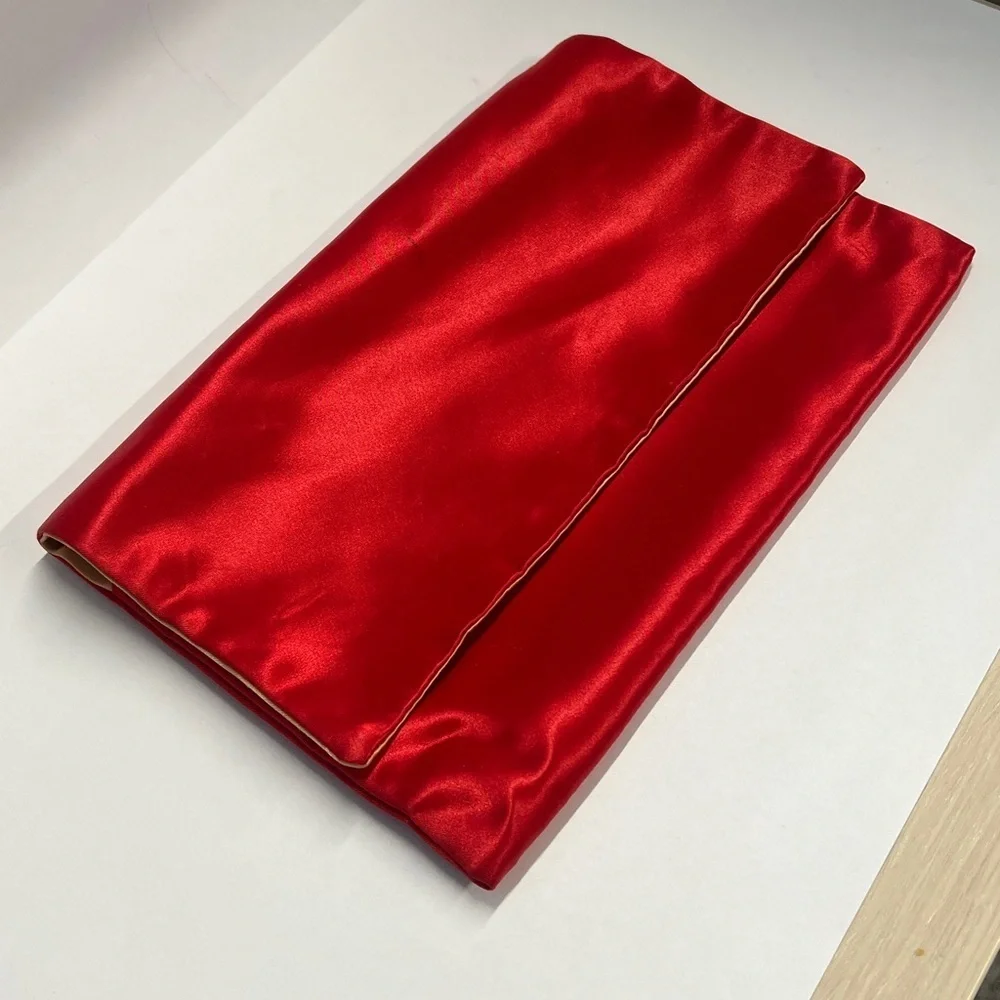 Red Silk Clutch Storage Envelope Bag